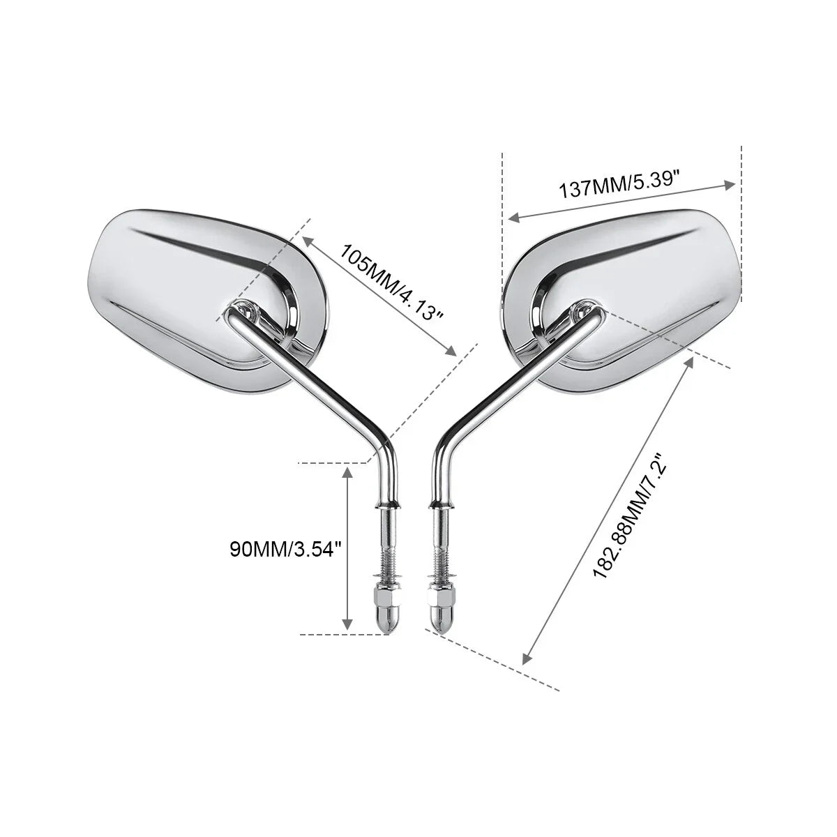 Chrome Rear-View Mirrors for Harley-Davidson Road Glide ST (2023 - 2026)