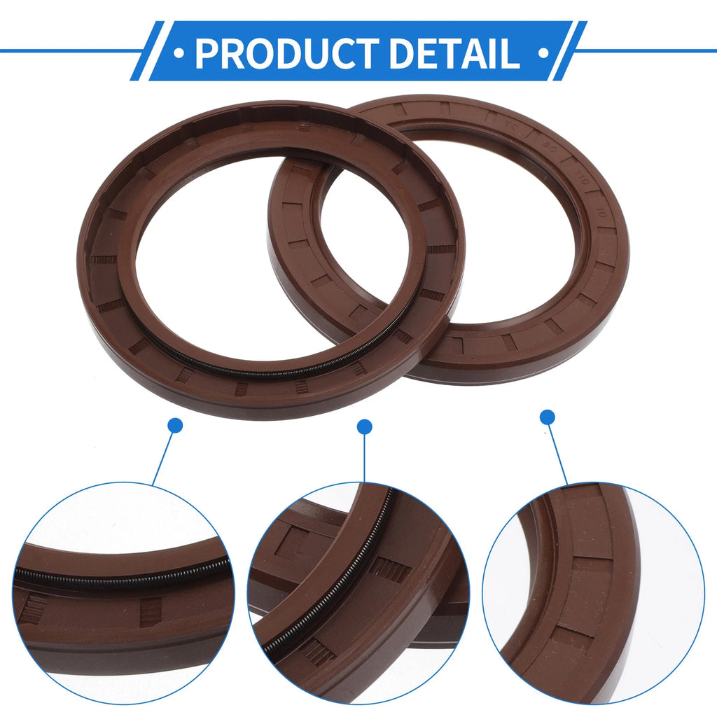 Set of 2 Oil Seal Rotary Shaft Seal FKM Rubber 80x110x10mm 683867305381