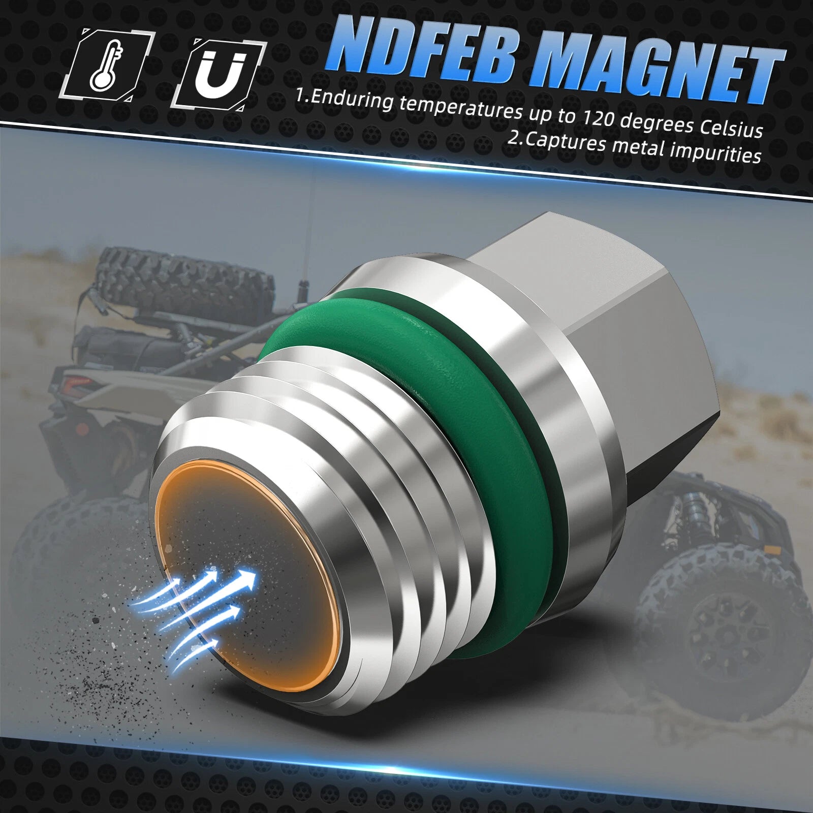 Magnetic Oil Drain Plug for Can-Am Maverick X3 (#715900563)