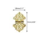 6x Gold Hollow Flower Hinge for Cabinet Furniture (53mm x 28mm)