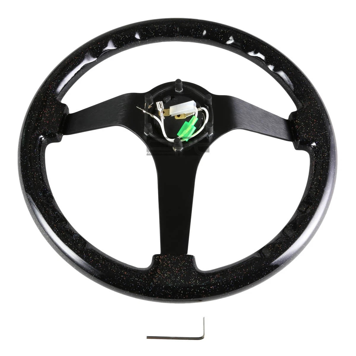 NRG RST-036BSB-BK 35CM Deep Dish Anodized Aluminum Wooden Steering Wheel