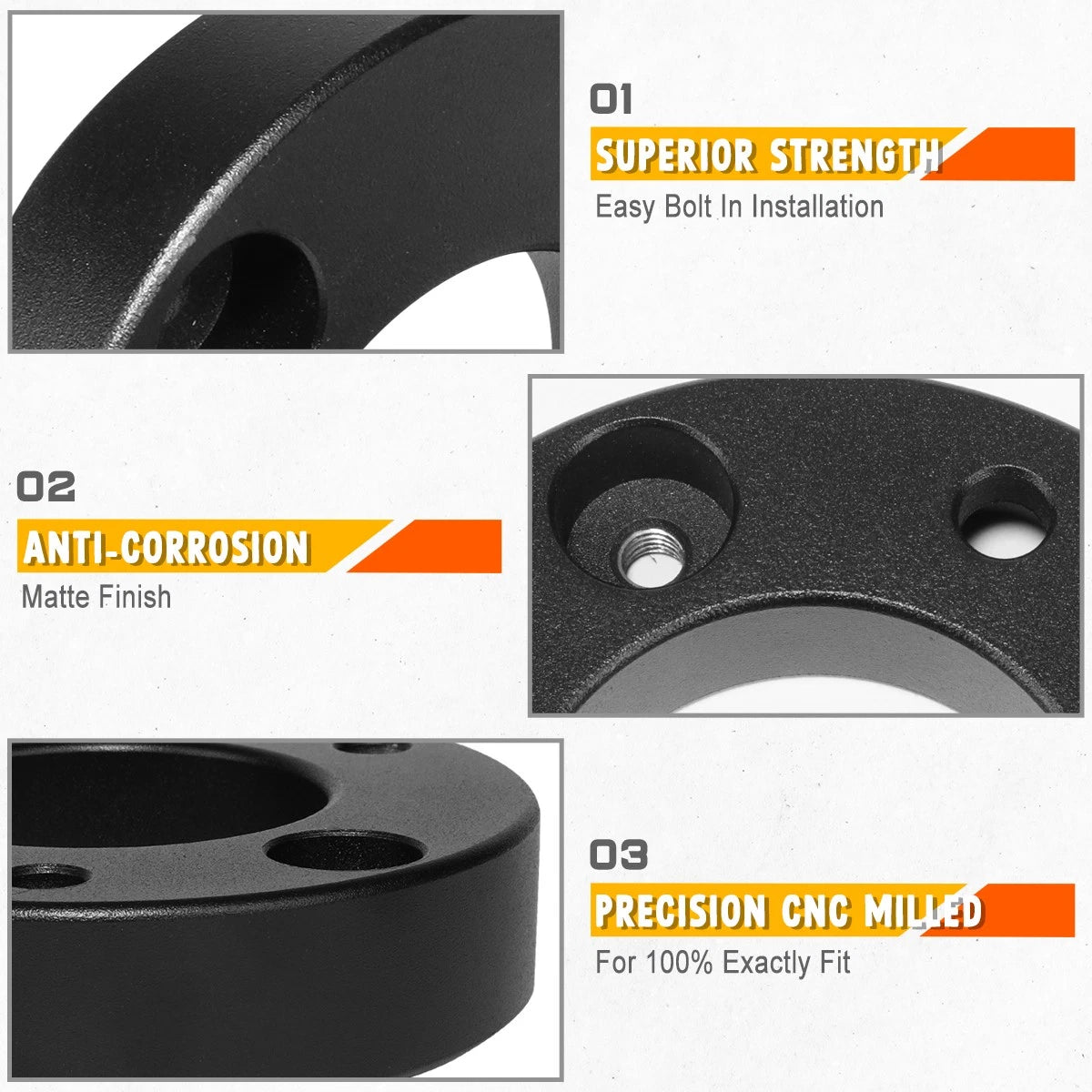 2X Aluminum 2.5" Leveling Front Strut Top Mount Lift Spacers for Ford F-150 (2004–2017)