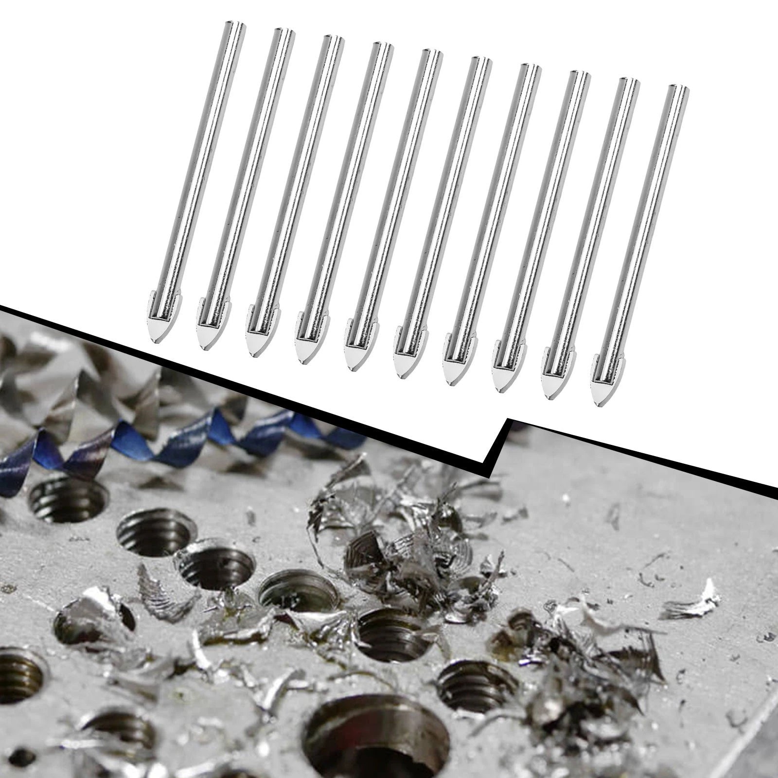10pcs 6mm Tip Drill Bits for Glass and Ceramic Tiles