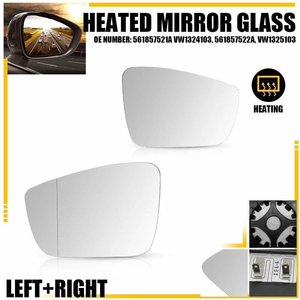Heated Door Mirror Glass for Volkswagen Passat (2012–2015)