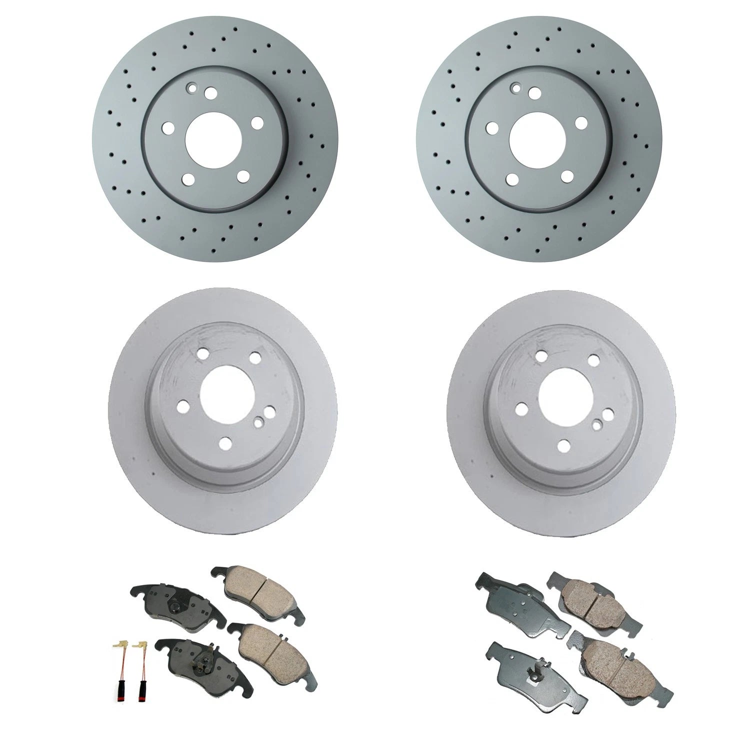 Zimmerman Disc Brake Rotors & Akebono Euro Pads Kit for W212 E350 E400 (2010–2016)