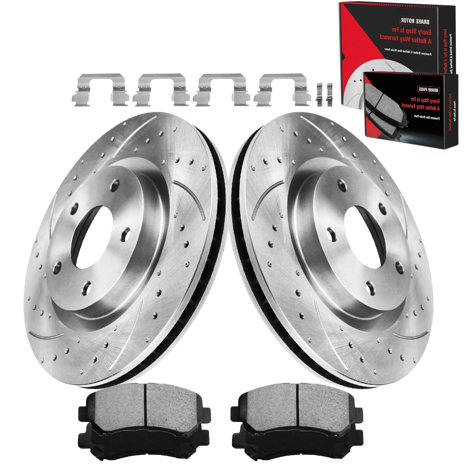 Front Brake Rotors + Brake Pads for Nissan Rogue (2008–2015)