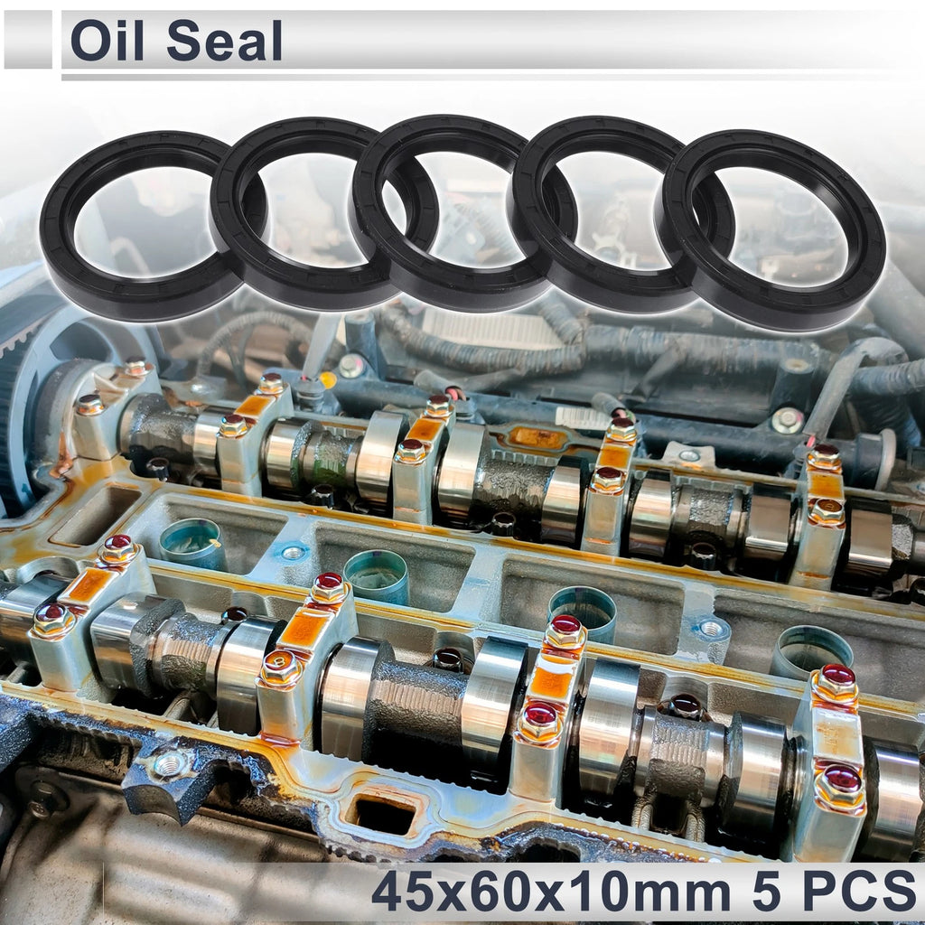 Set of 5 Oil Seal Ring 45x60x10mm NBR Rubber for Rotary Shaft
