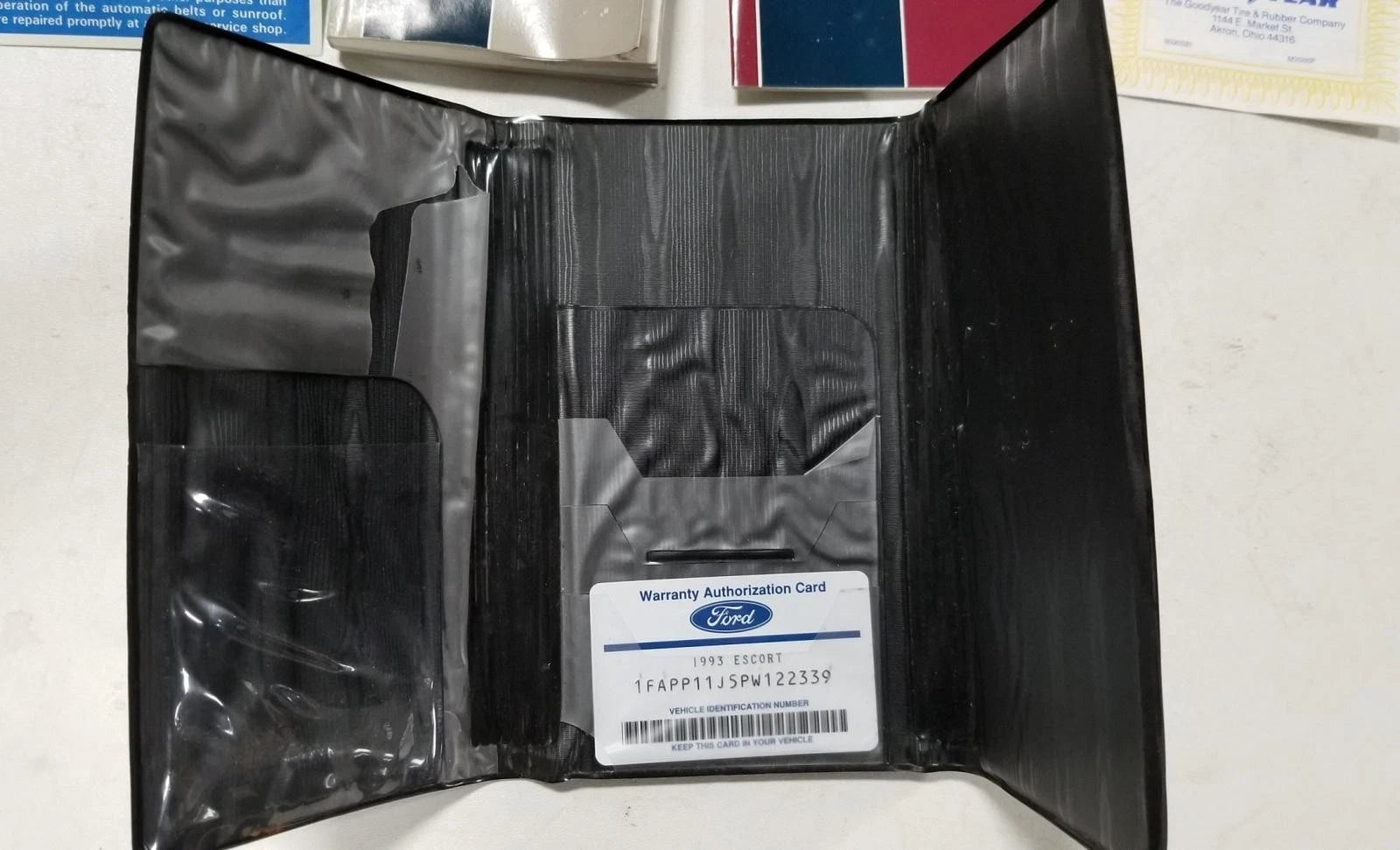 Owners Manual Cover Kit for Ford Escort (1993)