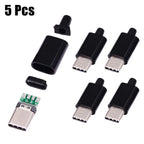Set of 5 USB C Male Connectors for PCB Board Welding
