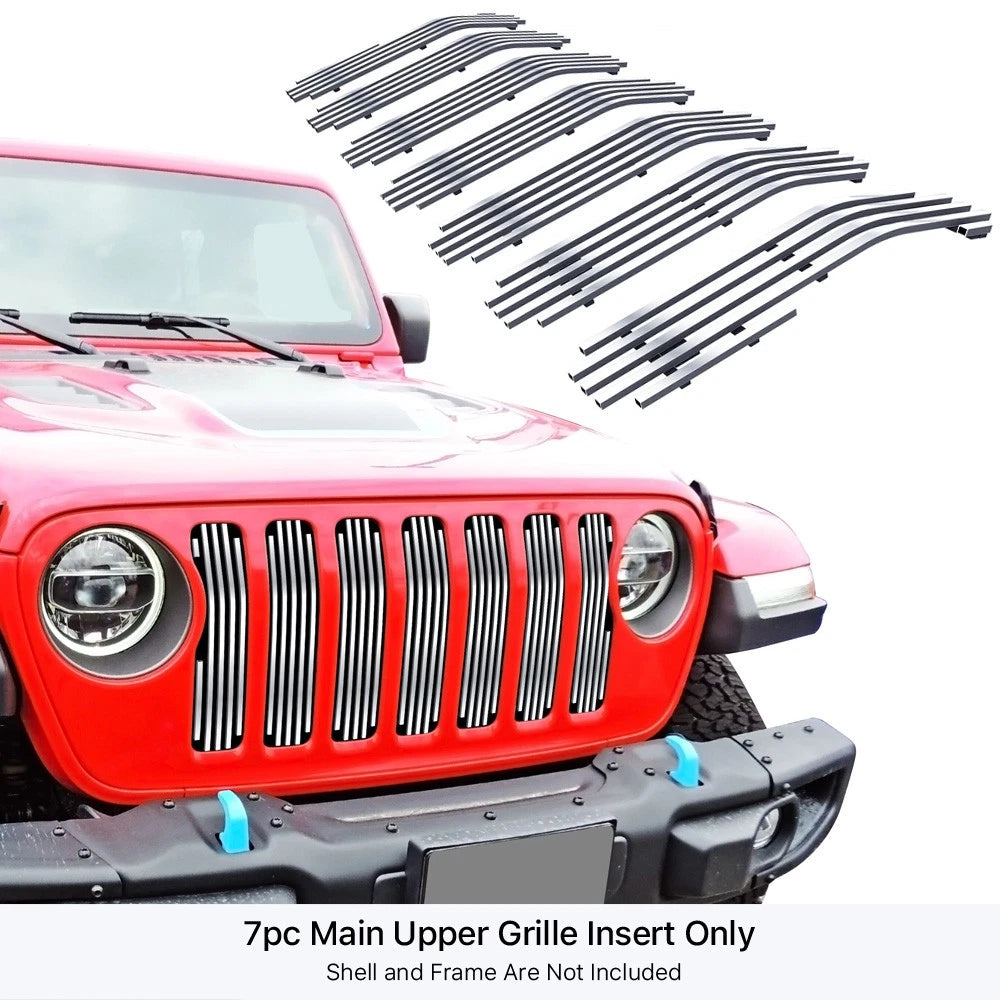Upper Chrome Billet Grille Insert for Jeep Wrangler JL (2018-2024)