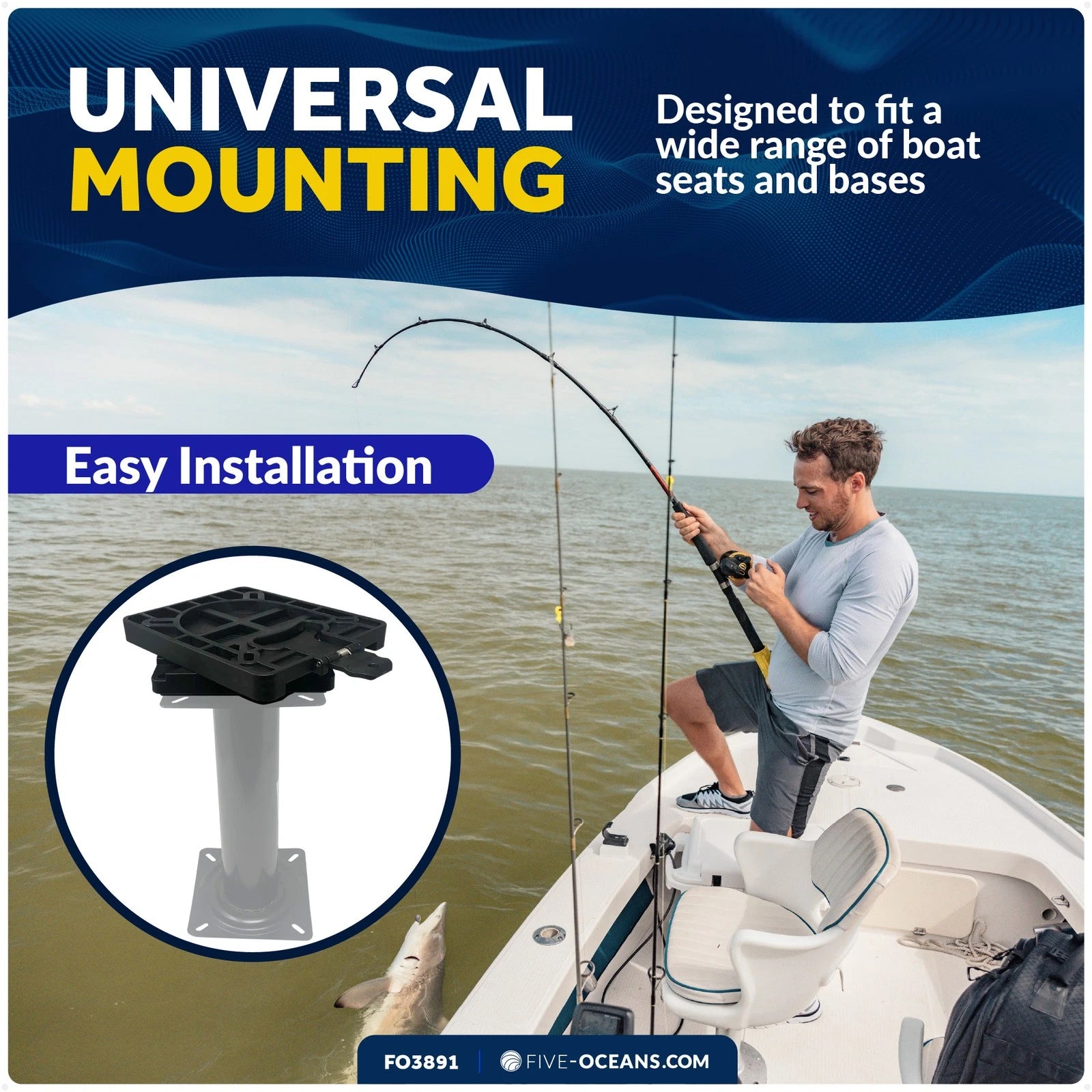 Quick-Release Seat Swivel Mount Bracket for Marine Boats (FO3891)
