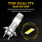2X H7 LED Headlight Bulbs for High Low Beams (10000K)