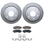 Rear Brake Kit 330mm Drilled Disc Rotors & TRW Pro Ceramic Pads for Chevrolet GMC