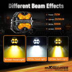 LED Driving Light Pods 7" Spot Beam for Off Road Vehicles (IP68, 252W, 9-32V)