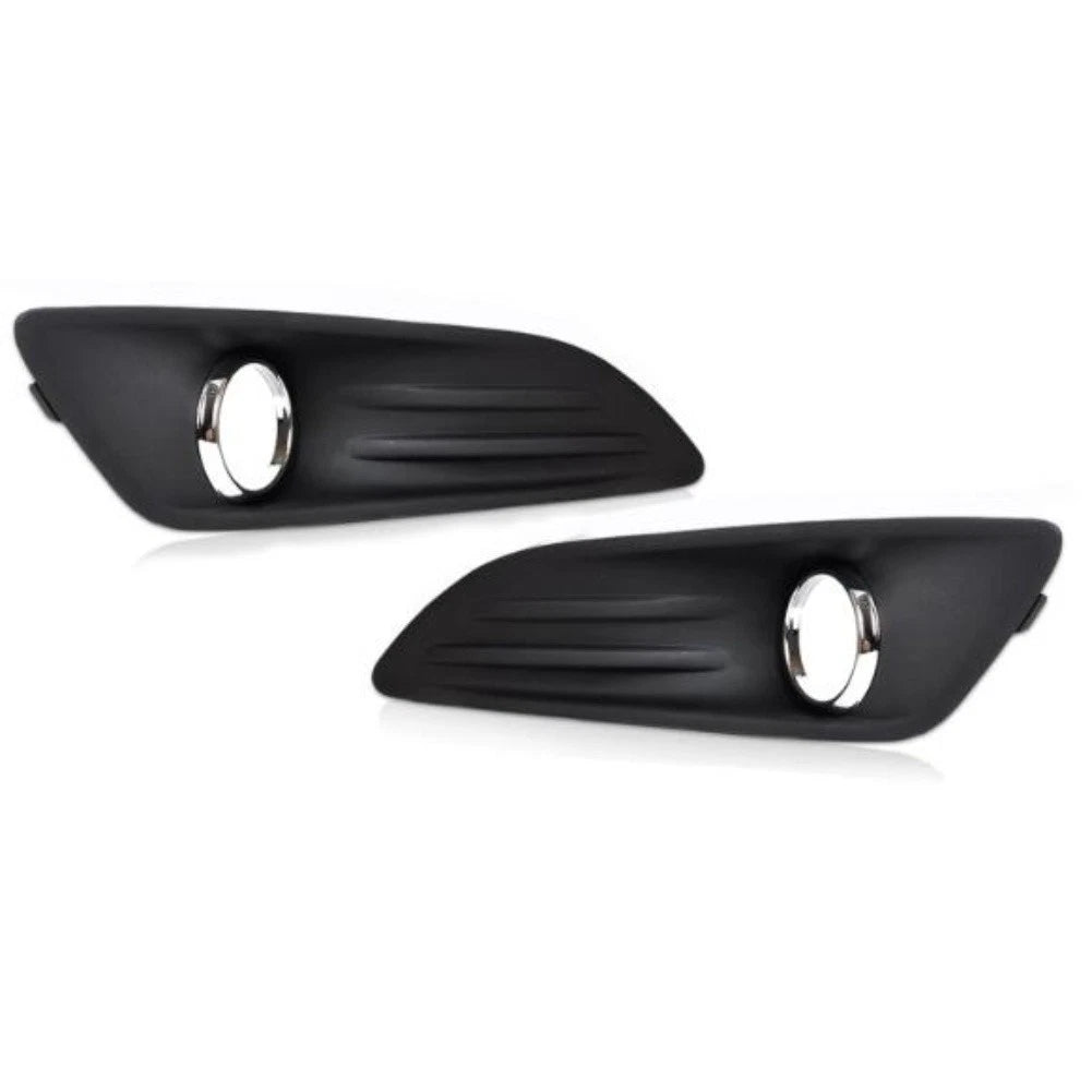 Pair Front Fog Light Cover Chrome Ring Trim for Ford Fiesta (2013–2017)