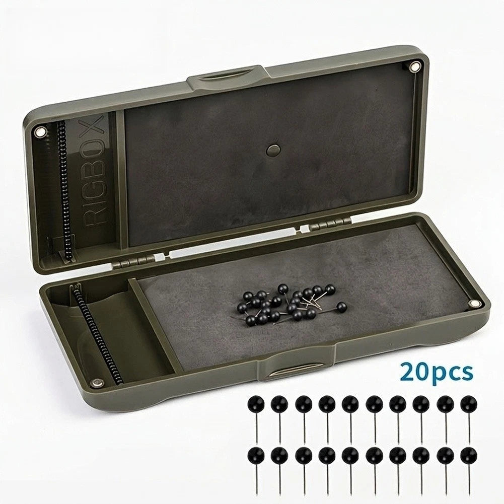 Fishing Rigs Organiser Box with Metal Coated Anti Slip Strip for Hooks