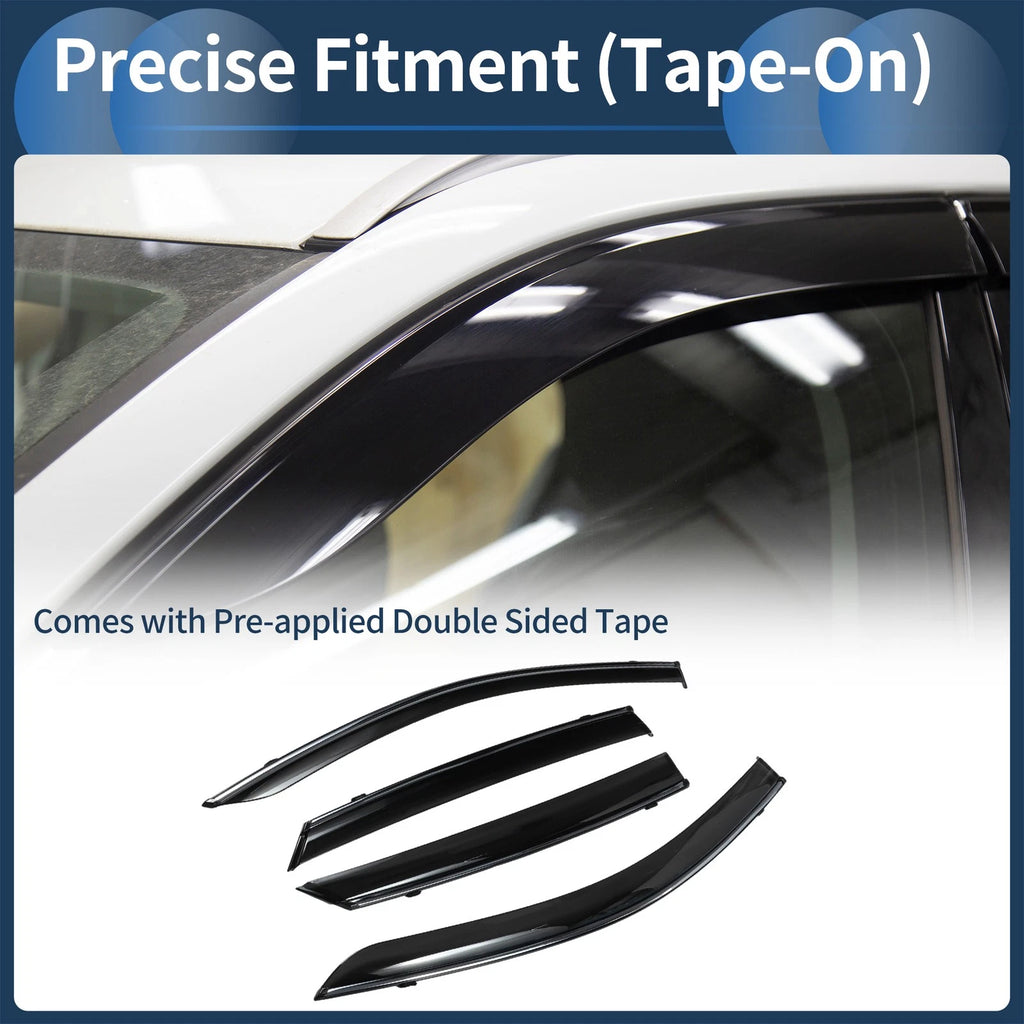 Set of 4 Window Deflectors for Hyundai Elantra (2021) - Black Vent Visors