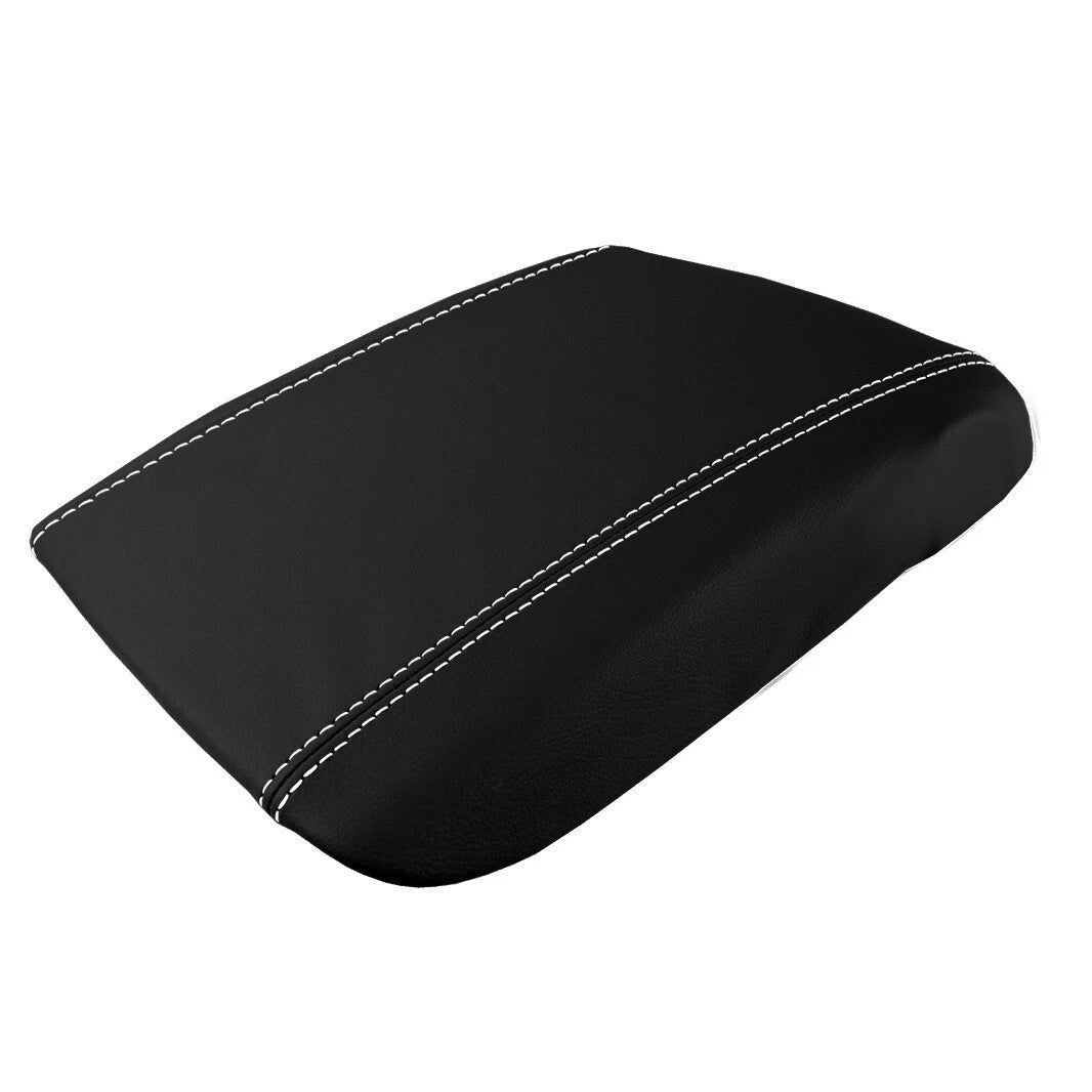 Leather Console Armrest Cover for Cadillac Escalade (2002–2006) White Stitch