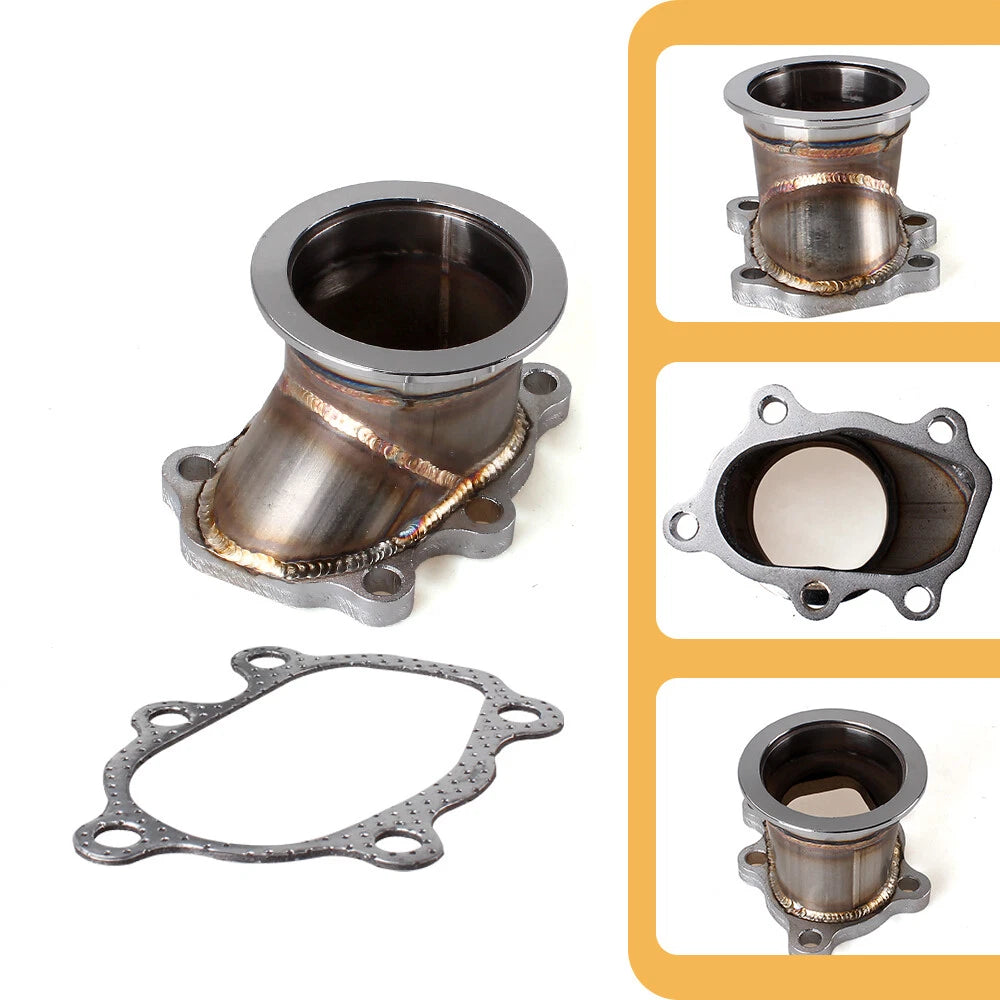 Turbo Downpipe Adapter for GT25 GT28 T25 T28 5 Bolt Flange to 2.5" V Band
