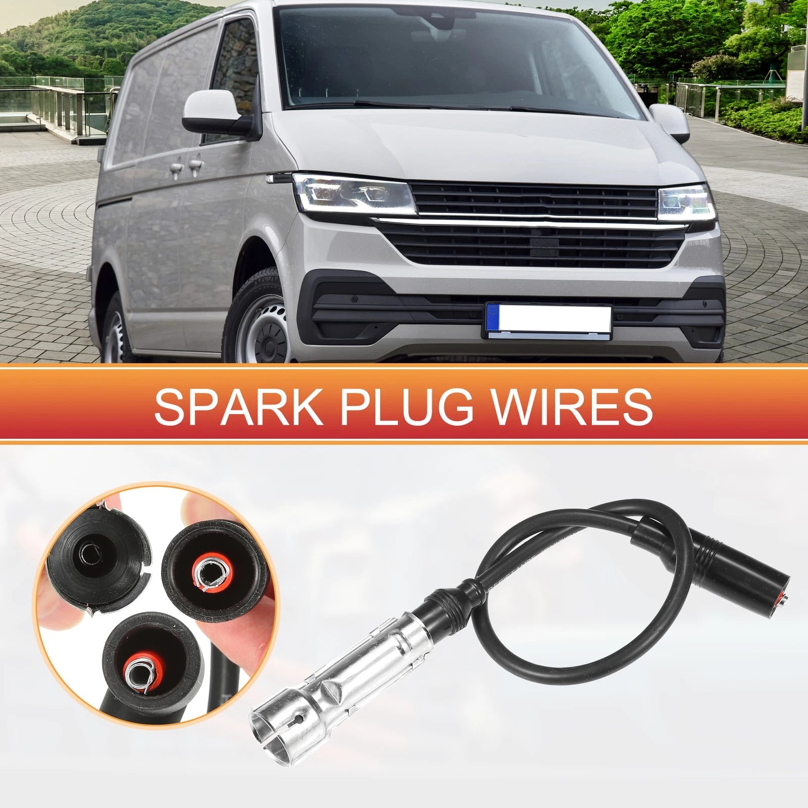 Set of 5 Spark Plug Wire Ignition Coil Cables No. 200998031D for VW Transporter (1985–1991)