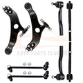 Set of 8 Front Lower Control Arms & Tie Rod Ends for Toyota Sienna (2004–2010)