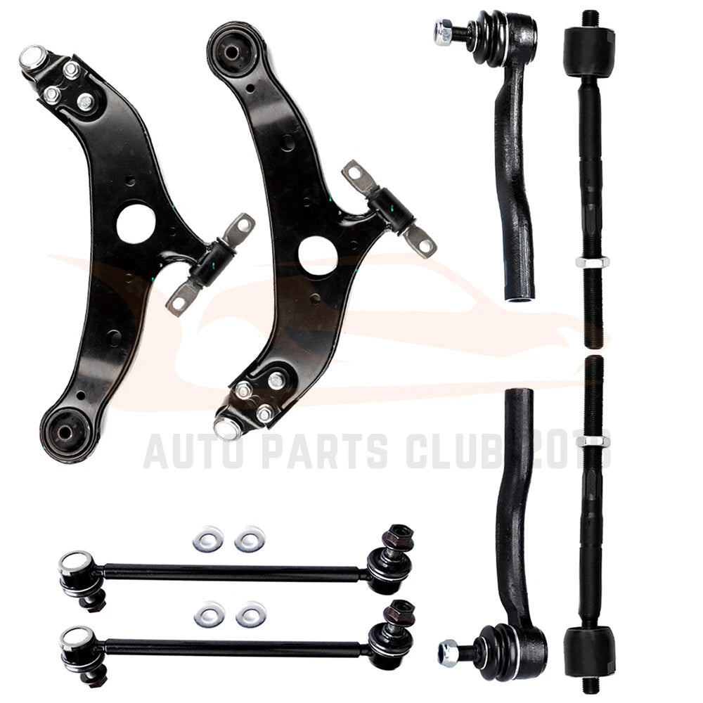 Set of 8 Front Lower Control Arms & Tie Rod Ends for Toyota Sienna (2004–2010)