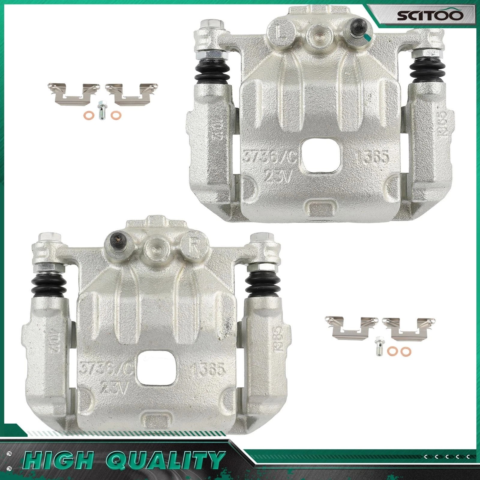 Front Brake Calipers w/ Bracket for Ford Fiesta (2011–2019) 18B5304 18B5305