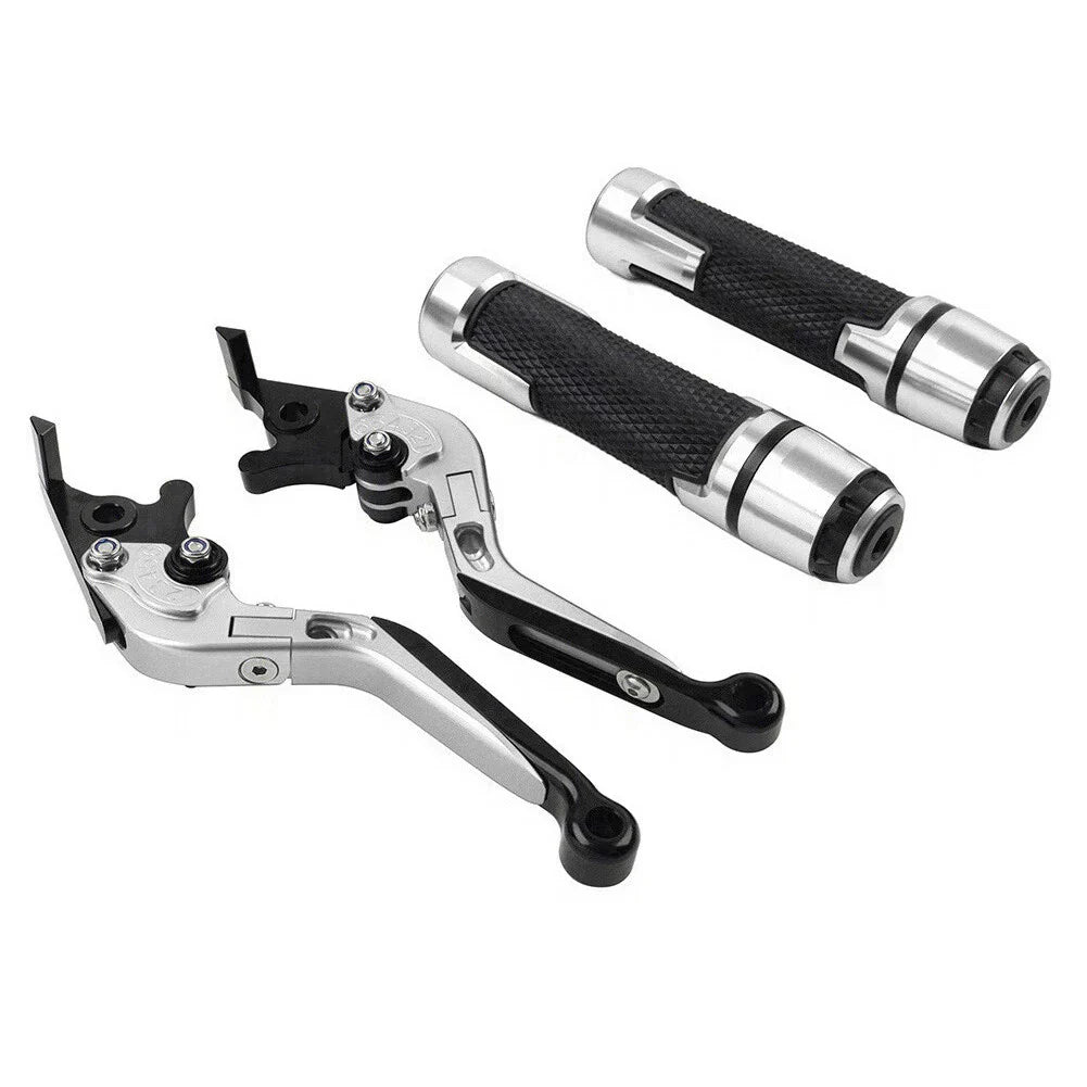 Silver Brake Clutch Lever Handlebar Grip Set for Yamaha XSR900 (2016-2023)