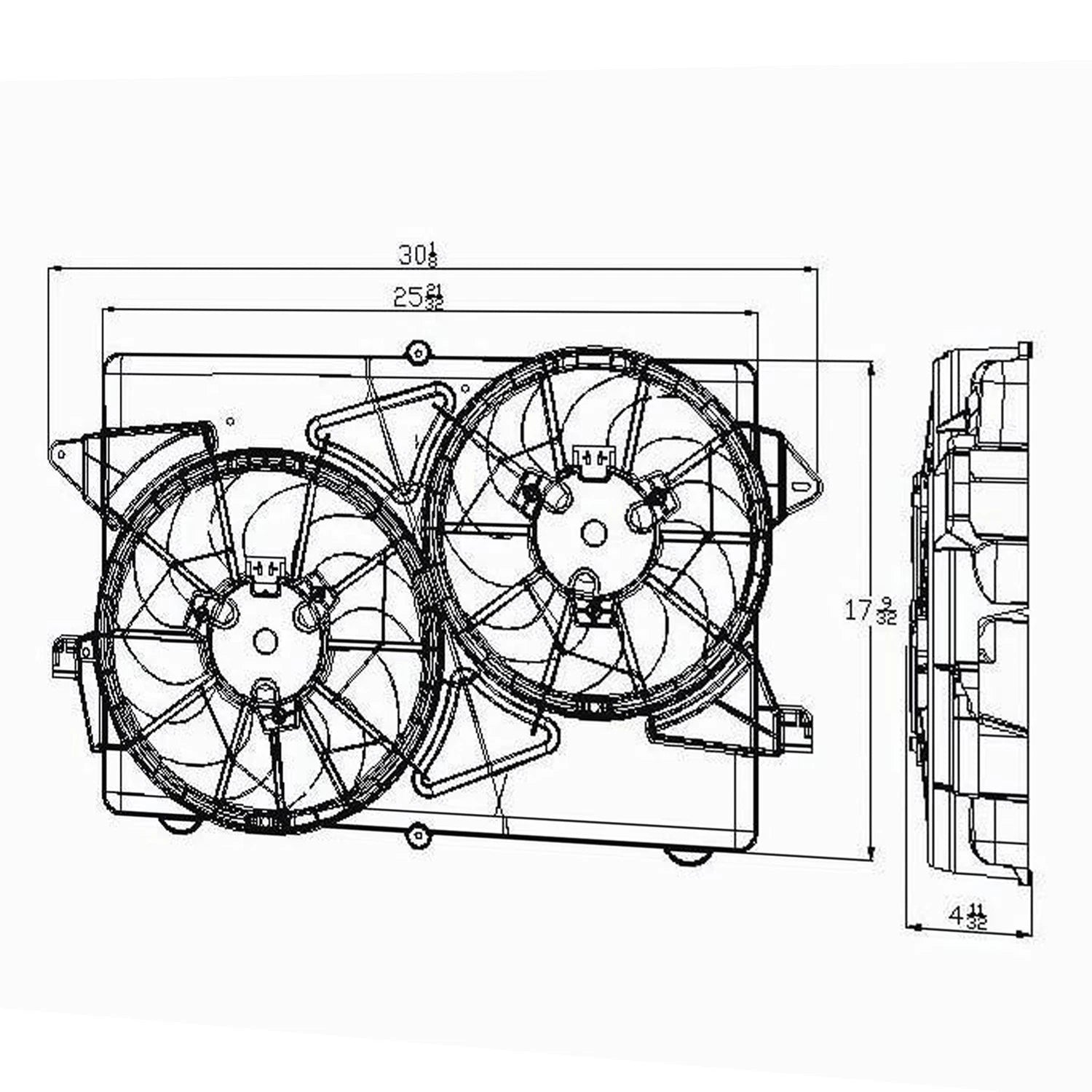 Replacement Dual Fan Assembly for Saturn Vue (2004–2007)