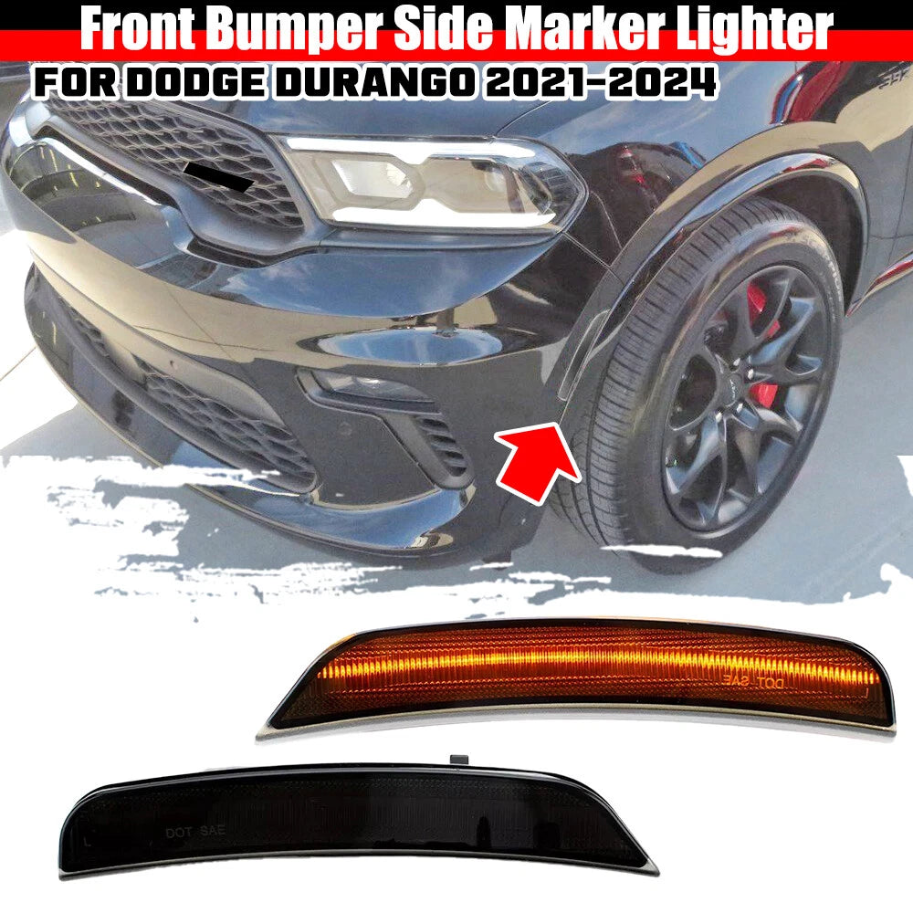 Set of 2 Smoke Lens Amber LED Side Marker Lights for Dodge Durango (2021–2025)