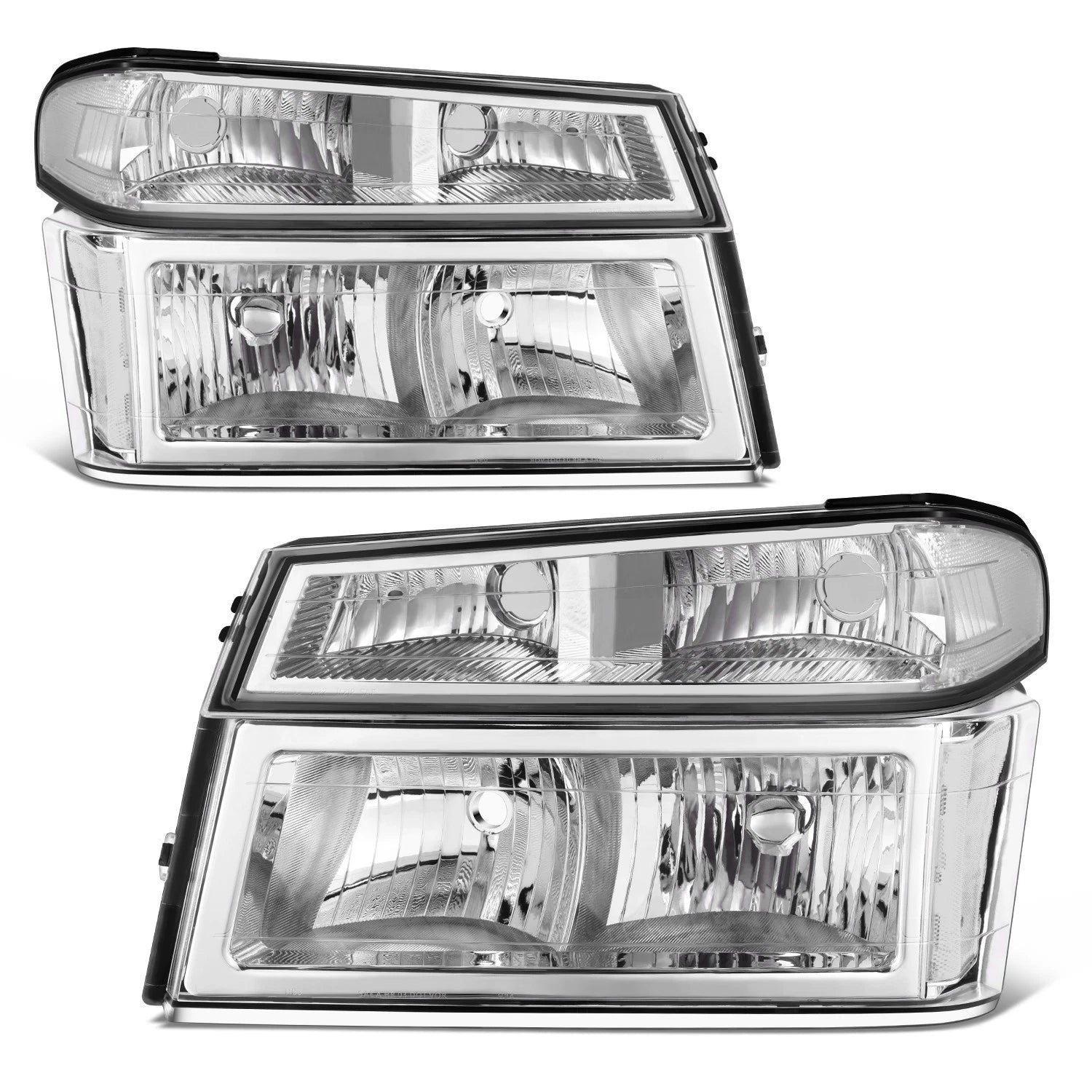 Chrome Housing Clear Lens Headlights for GMC Canyon Chevrolet Colorado (2004–2012)