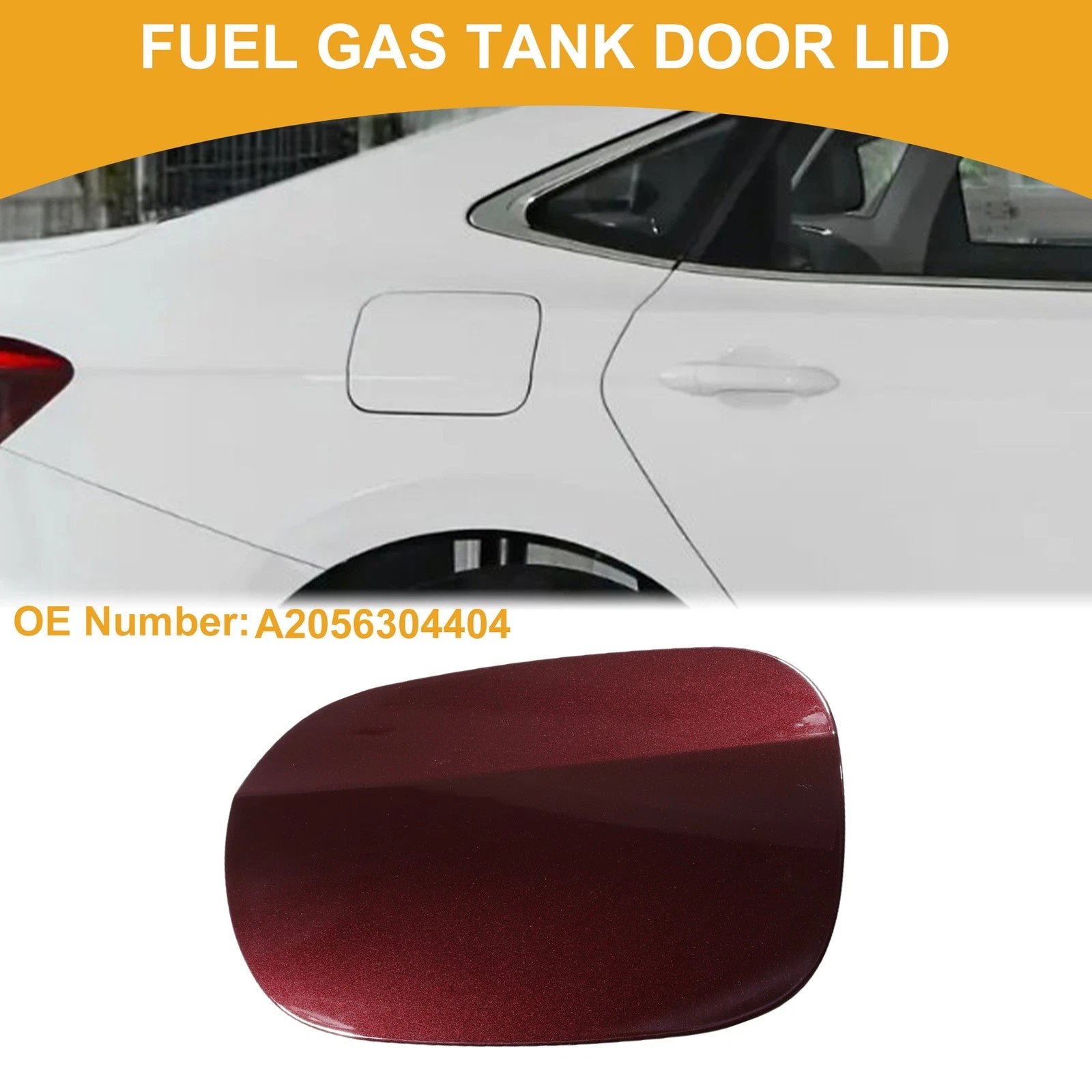 Fuel Tank Door Cap for Mercedes-Benz E200 (2017–2023) Clip Type No.A2056304404 Zircon Red