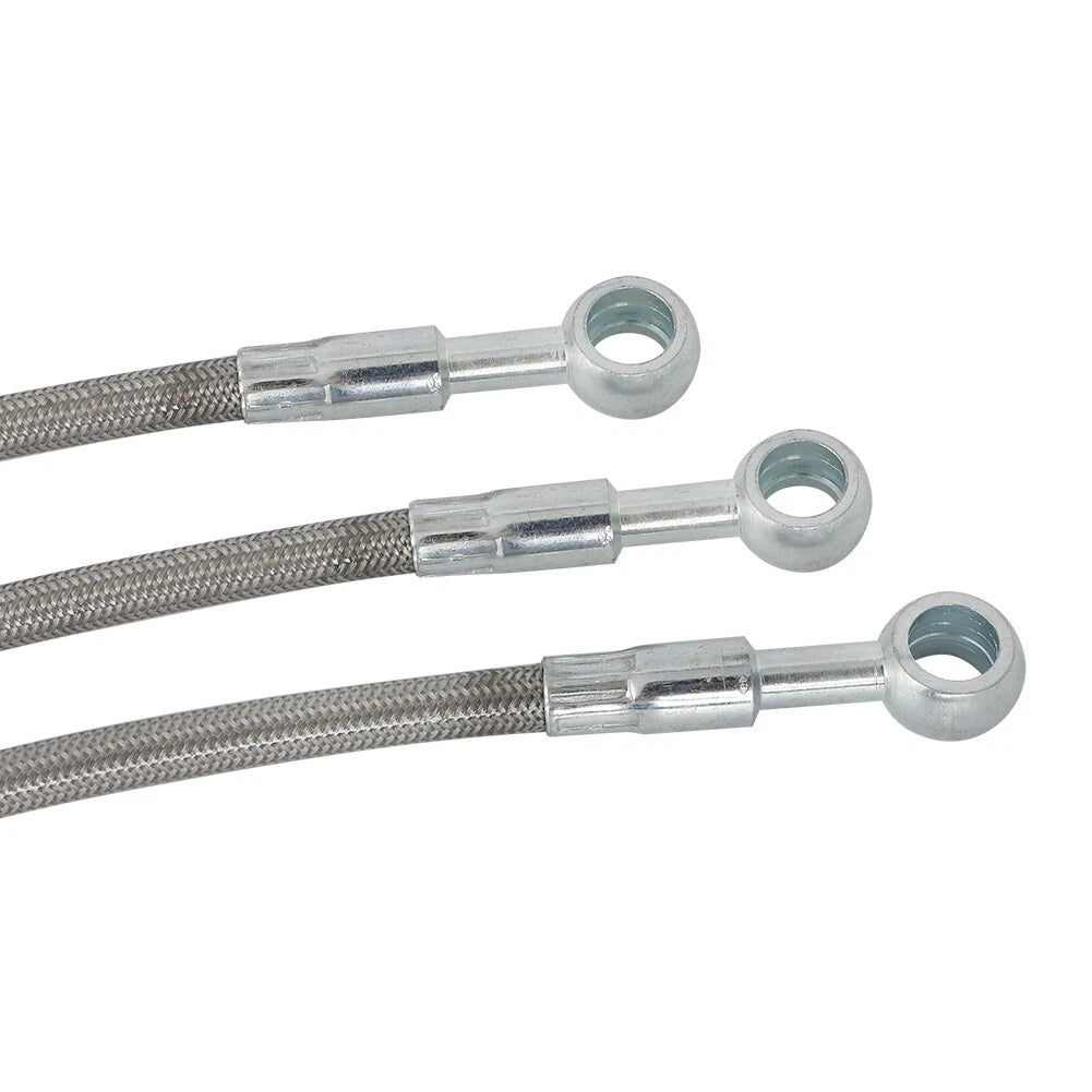 3X Stainless Steel Front Brake Line Kit for Honda GL1000 Goldwing (1975–1978)