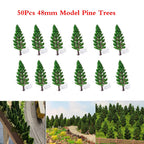 50pcs 1.88" Pine Trees for Railroad Landscape Scenery
