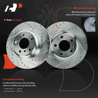 6x Front Drilled Brake Rotors & Pads for BMW 528i xDrive (2012–2016)