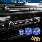 AC Radio Volume Control Switch Knob Cover Ring for BMW F10 (2011 - 2016) Blue 3 Pcs
