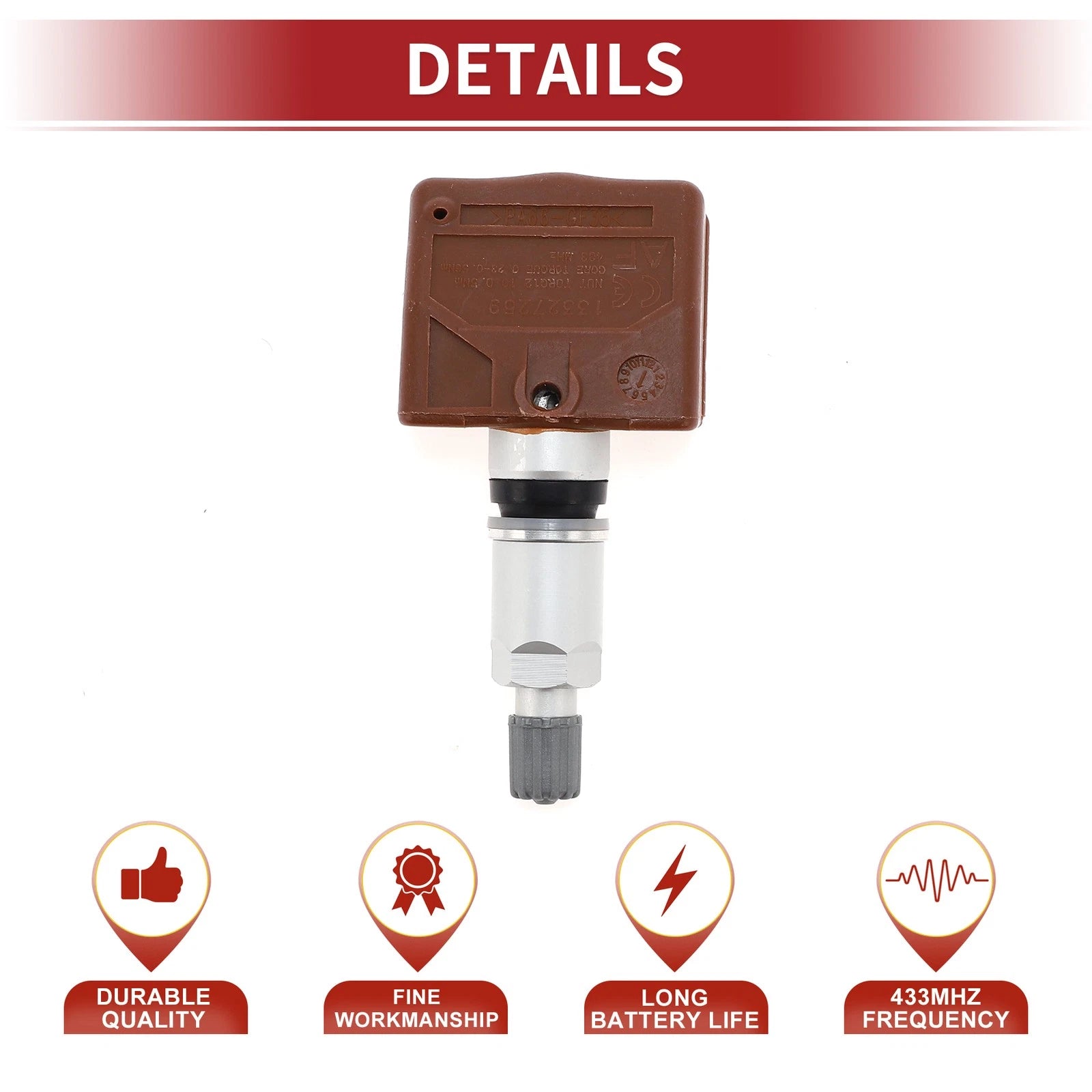 Tire Pressure Sensor for Buick Enclave (2016–2019) 433MHz No.13327259